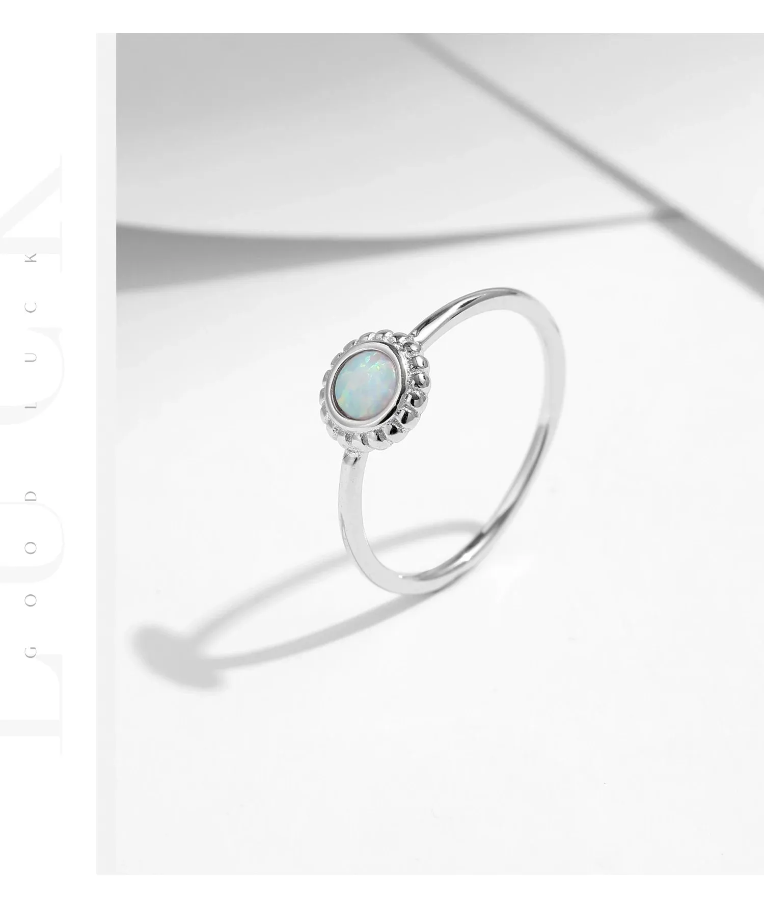 Opal Sunflower Silver Ring