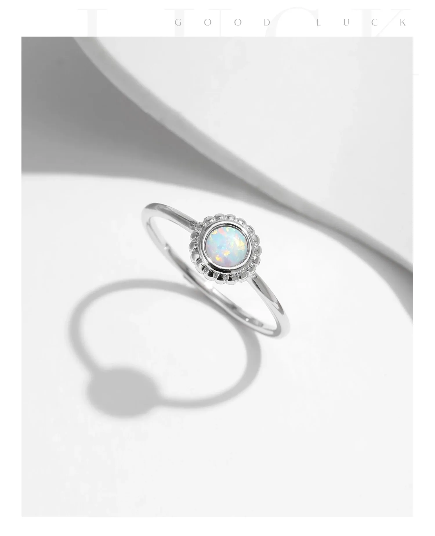 Opal Sunflower Silver Ring