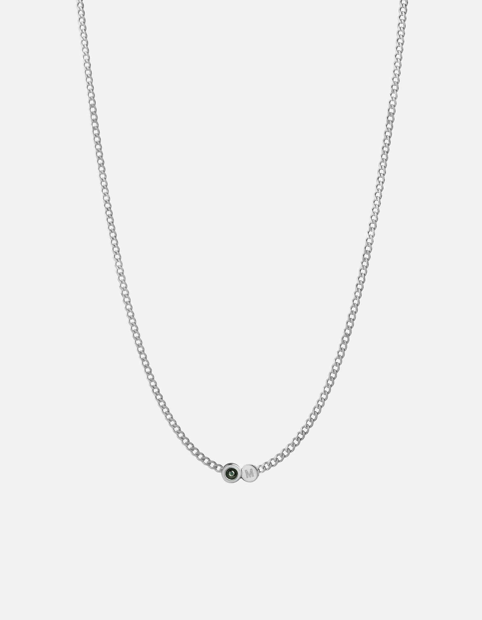 Opus Chalcedony Type Chain Necklace, Sterling Silver/Green