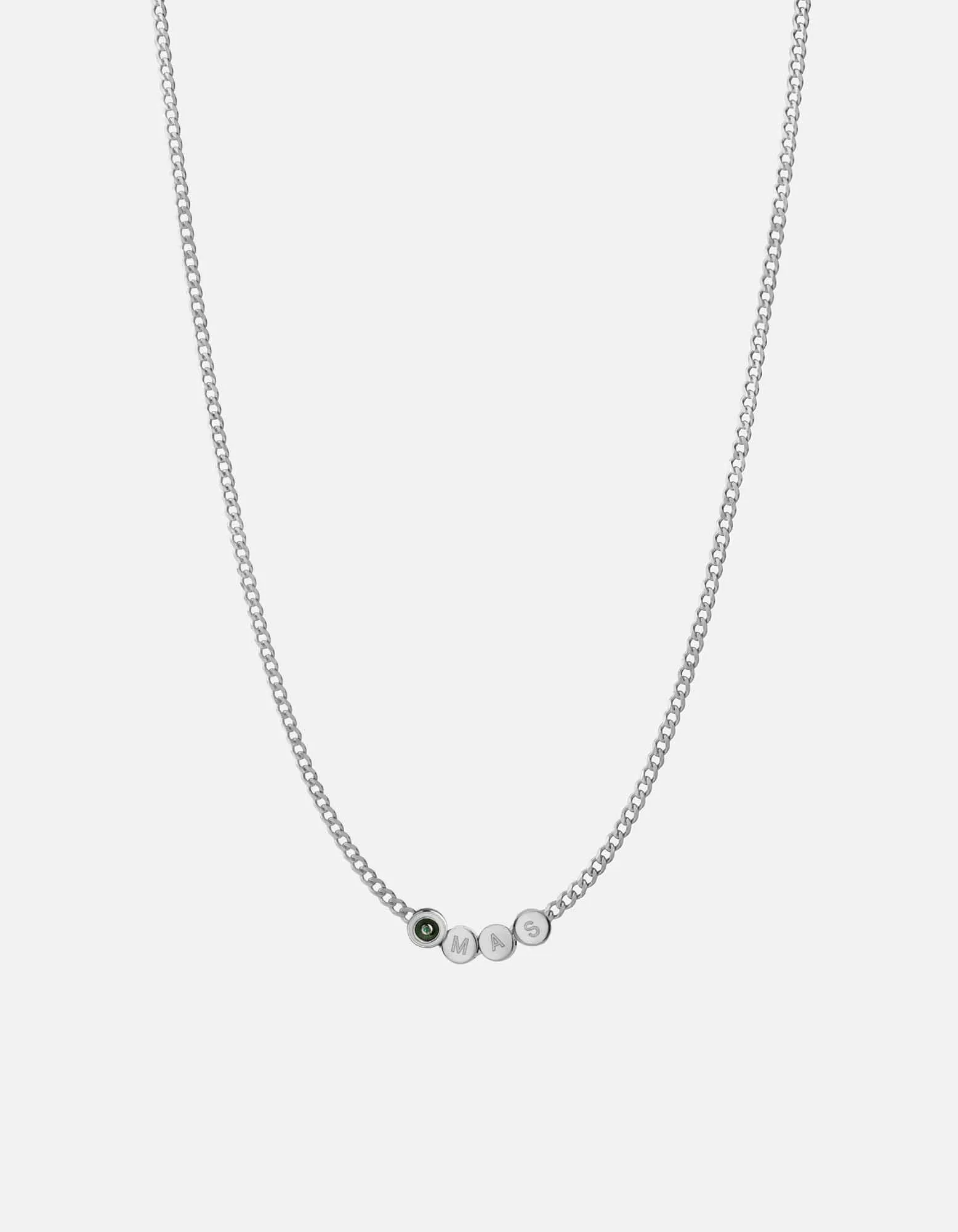 Opus Chalcedony Type Chain Necklace, Sterling Silver/Green