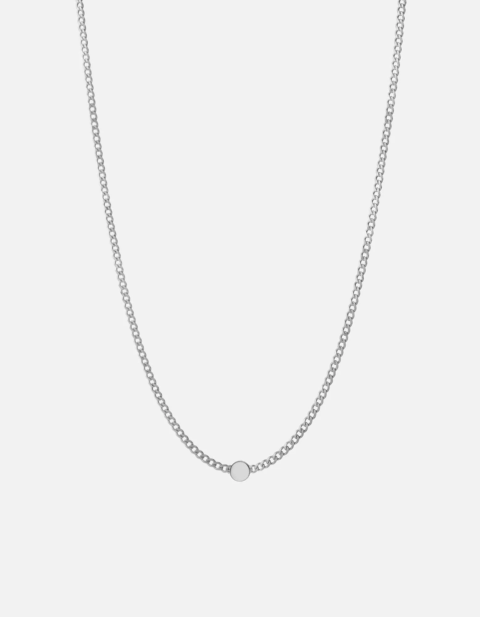 Opus Sapphire Type Chain Necklace, Sterling Silver/Black