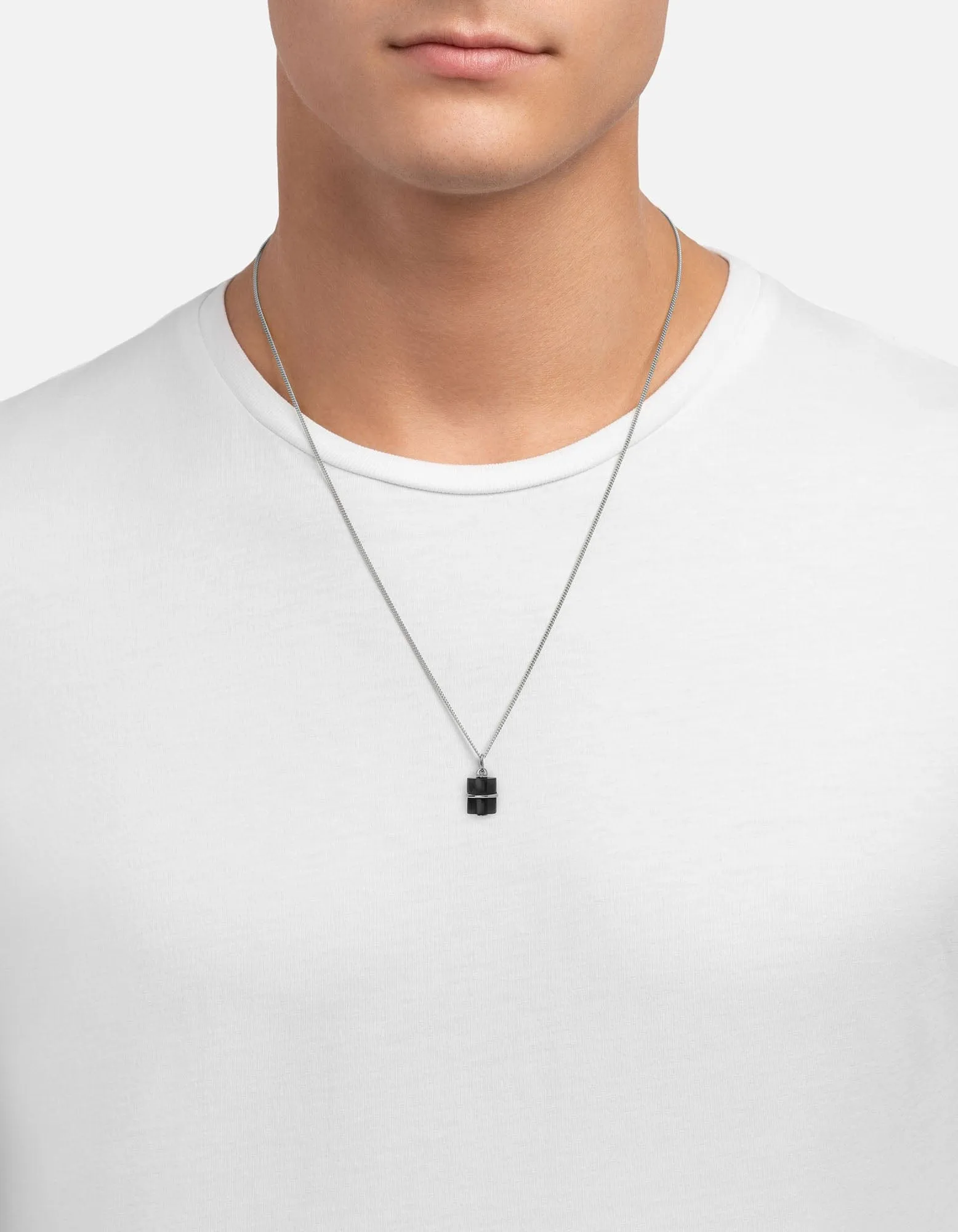 Otis Onyx Necklace, Sterling Silver