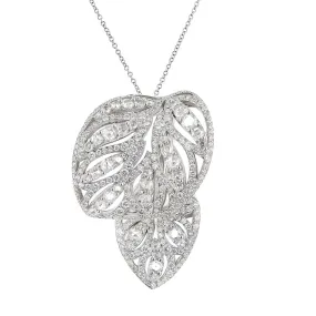 Pasquale Bruni 18K Gold Diamond Leaf Pendant Necklace