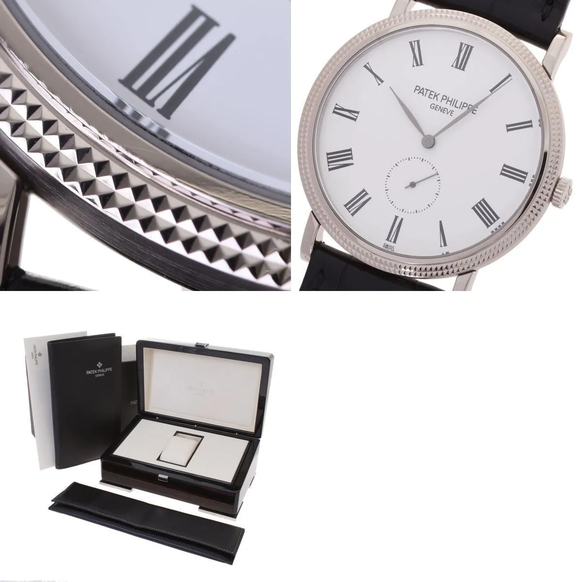 Patek Philippe Calatrava 5119G-001 Men's WG/Leather Watch Manual Winding White Dial A Rank Used Ginzo