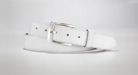 Pebble Grain Leather 1 3/8" - 35mm (White)