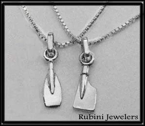 Petite Rowing Blade Charm Sterling Silver