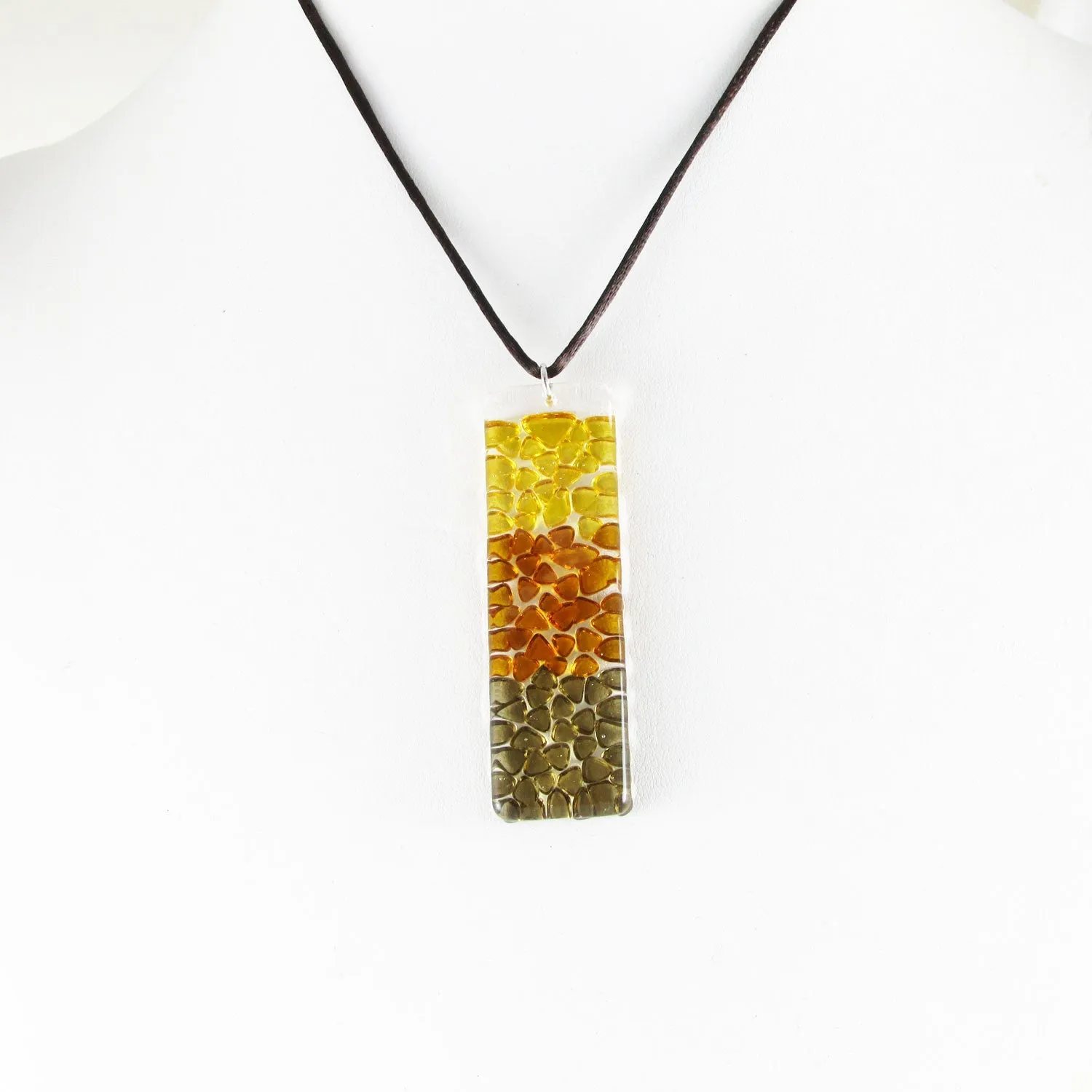 Picado Glass Pendant - Amber