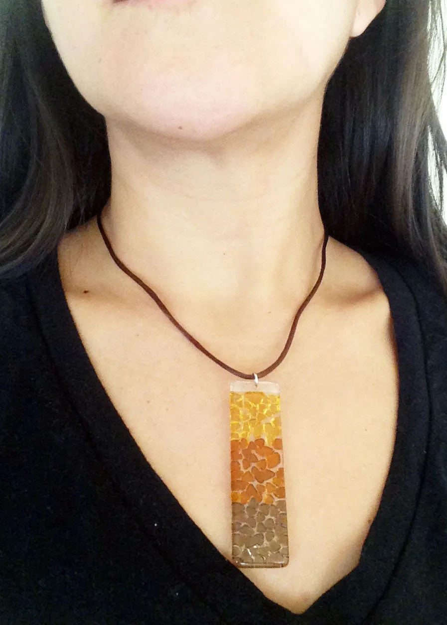 Picado Glass Pendant - Amber