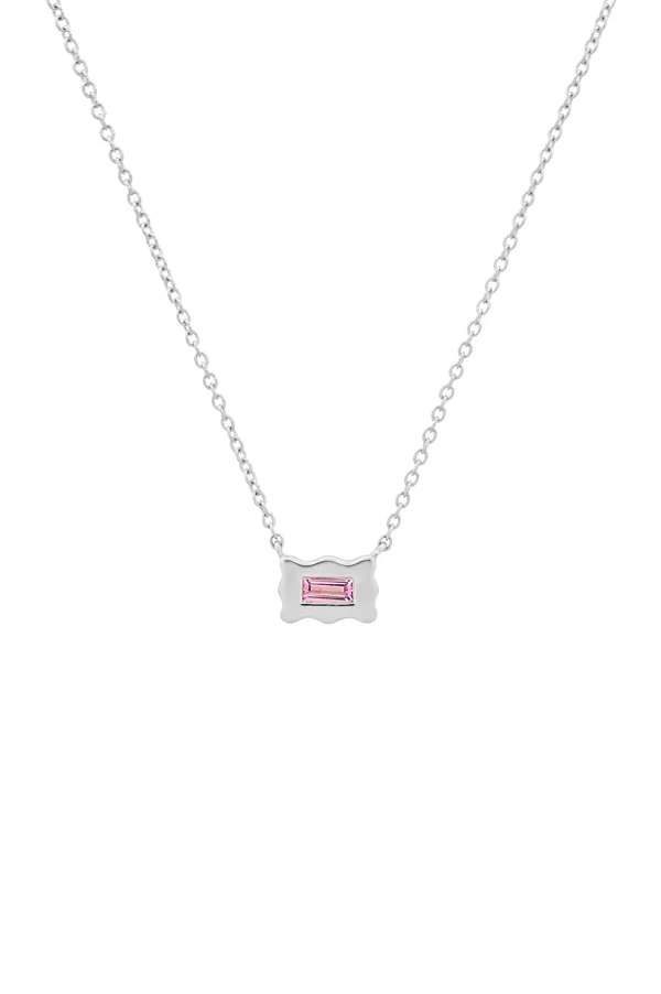 Pink Sapphire Baguette Small Form Necklace