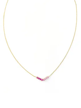 Pink Sapphire V Necklace