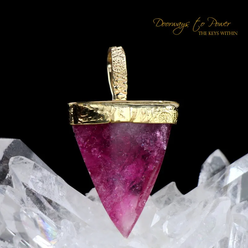 Pink Tourmaline Light Language Pendant 22k