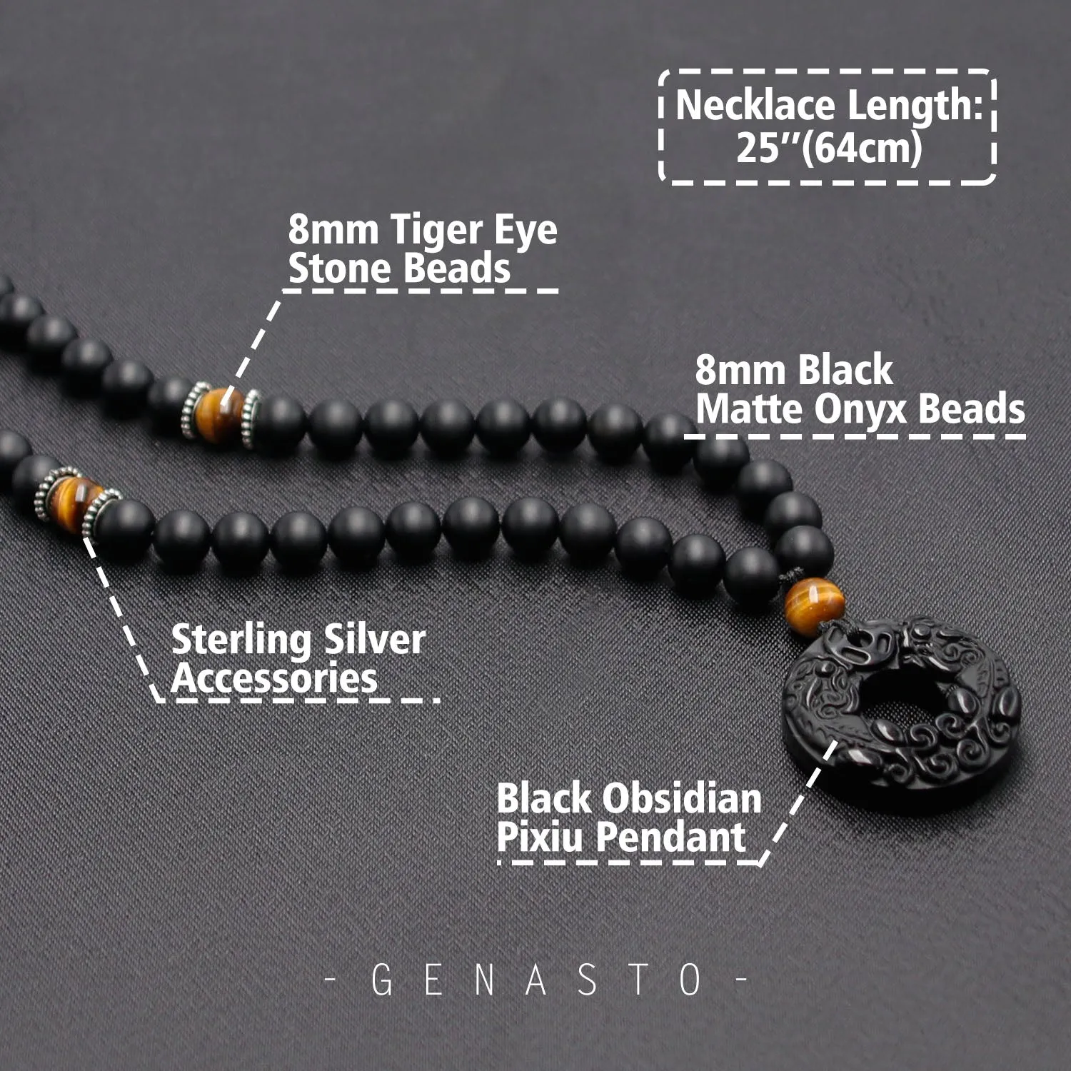 Pixiu Black Obsidian Necklace