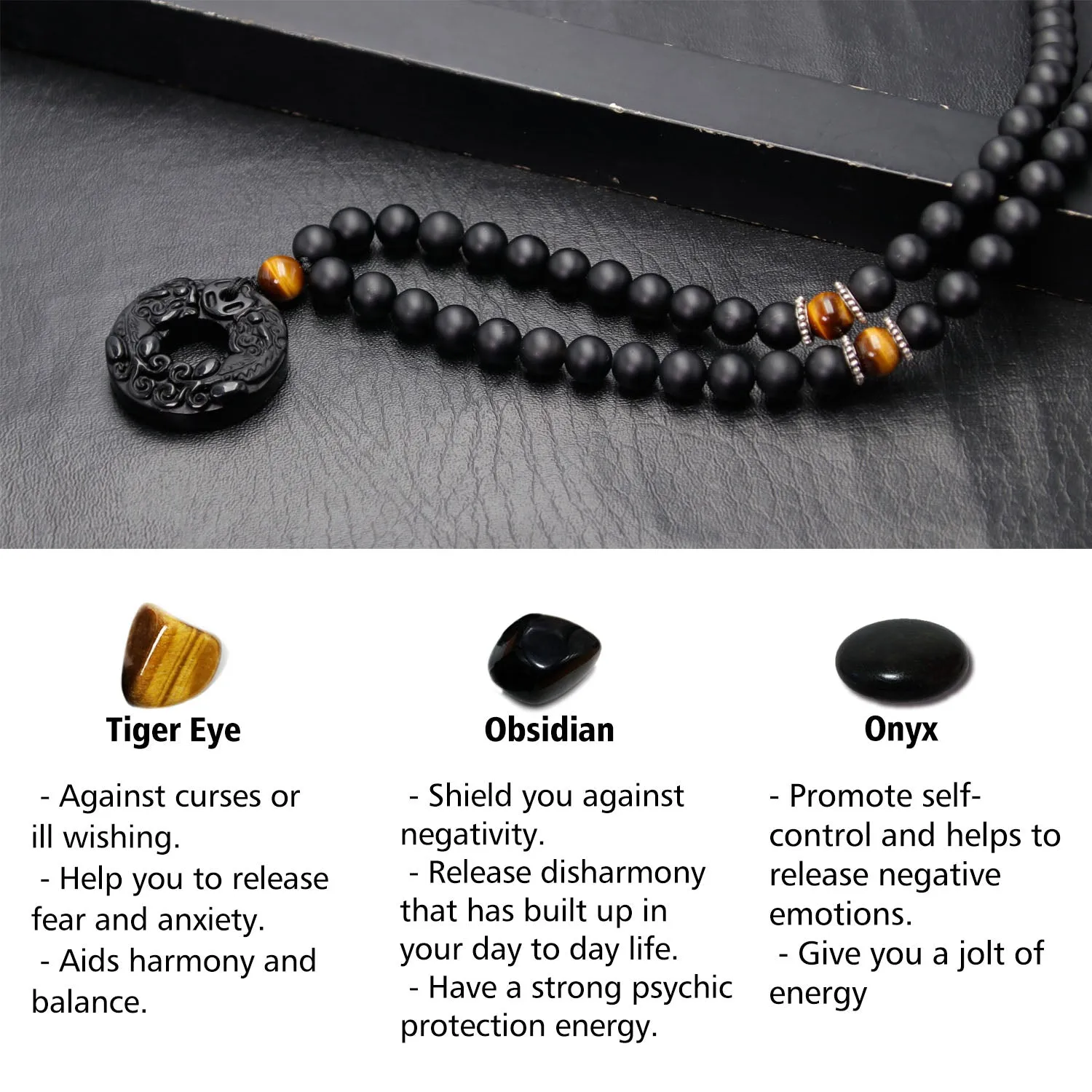 Pixiu Black Obsidian Necklace