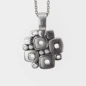 Platinum and Diamond "Little Windows" Pendant Necklace - M-59P15P