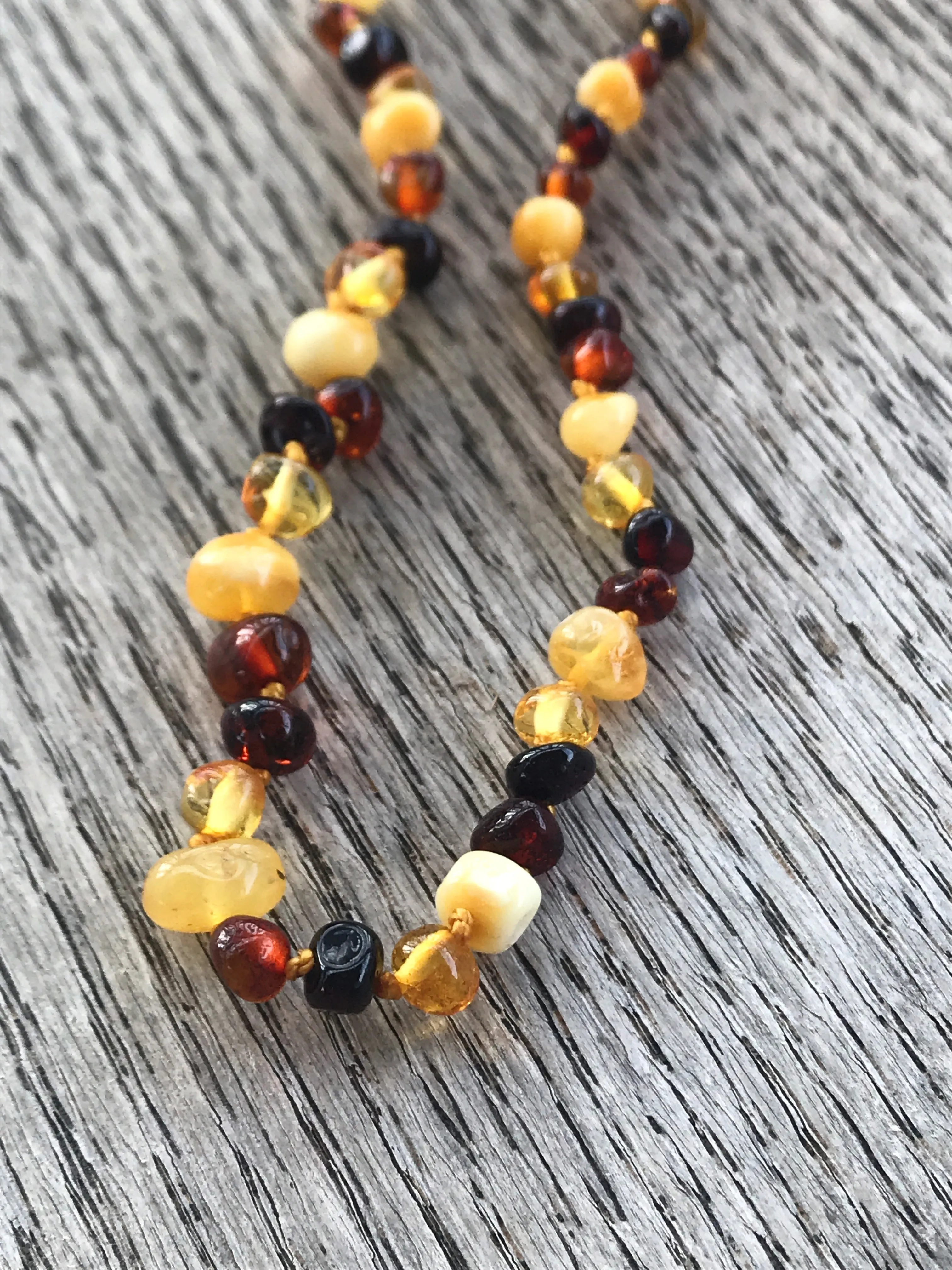 Polished Baltic Amber teething necklace