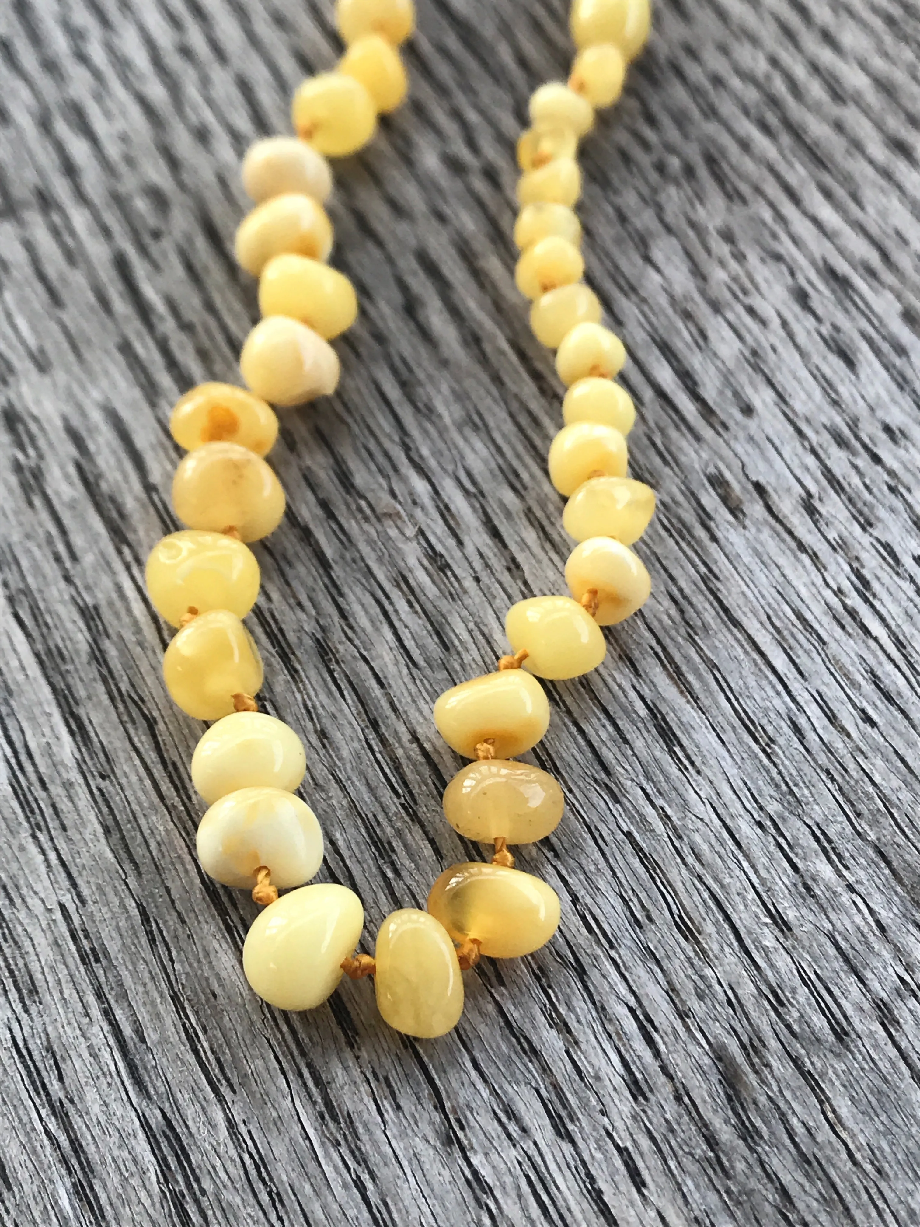 Polished Baltic Amber teething necklace