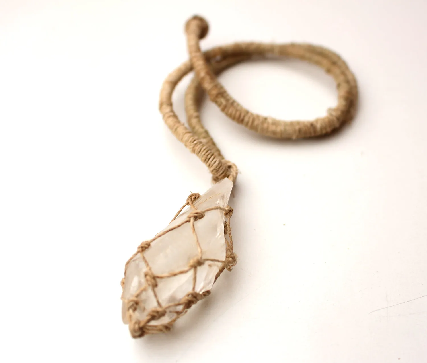 Primitive Arrowhead Clear Stone Pendant