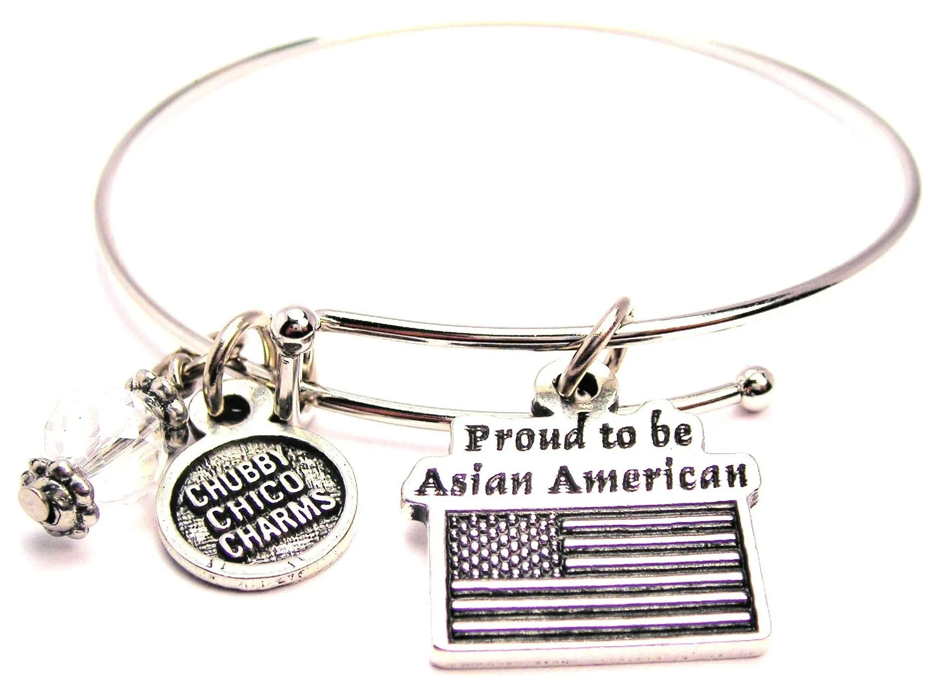 Proud To Be Asian American Expandable Bangle Bracelet