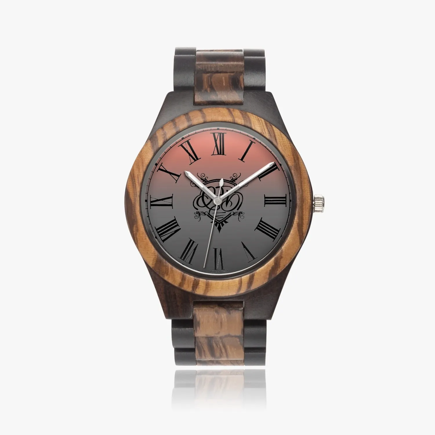 QFD Peach Blend Ebony Wooden Watch