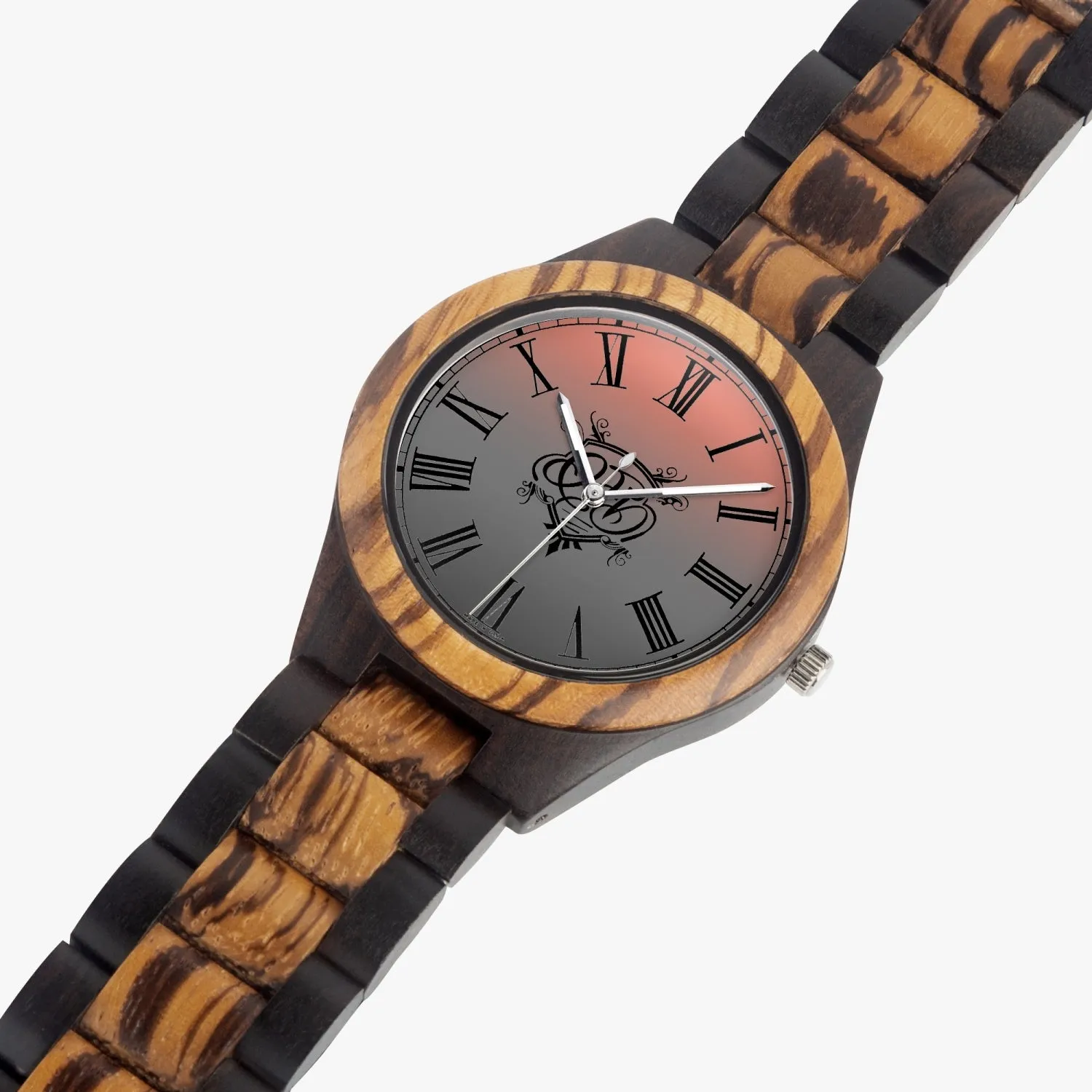 QFD Peach Blend Ebony Wooden Watch