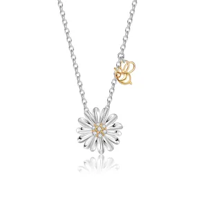 "Daisy" Daisy Bee Sapphire 18K White Gold Necklace