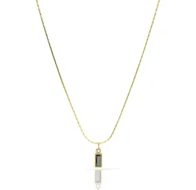 REN DAINTY BLACK PENDANT NECKLACE