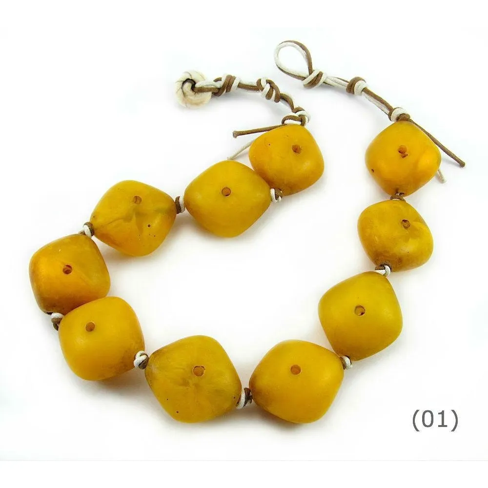 Resin "Amber" Vintage Dowry Strand / Necklace