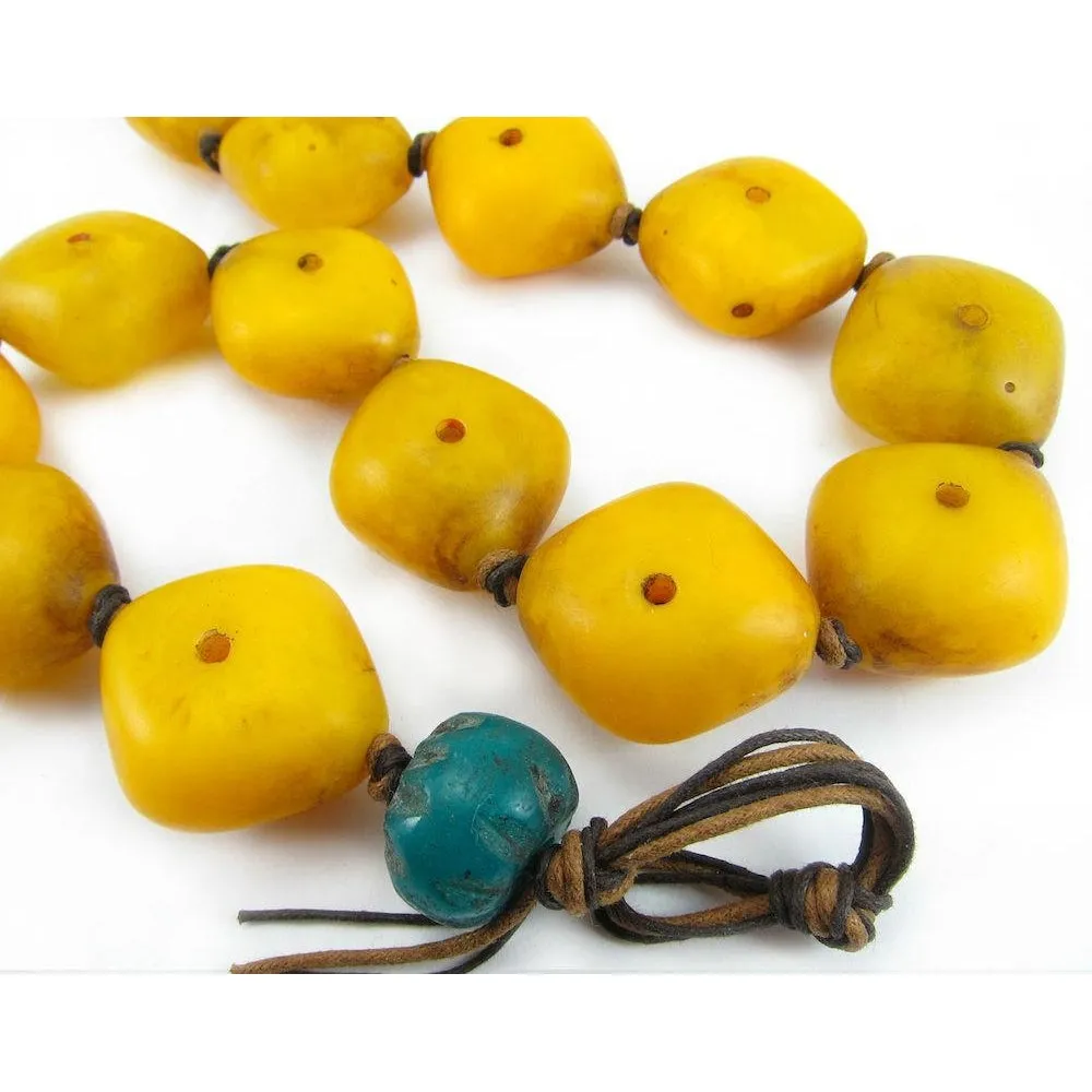 Resin "Amber" Vintage Dowry Strand / Necklace