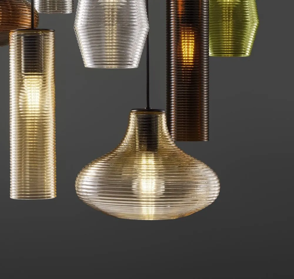 Retro Blown Glass Shade Suspended Lamp