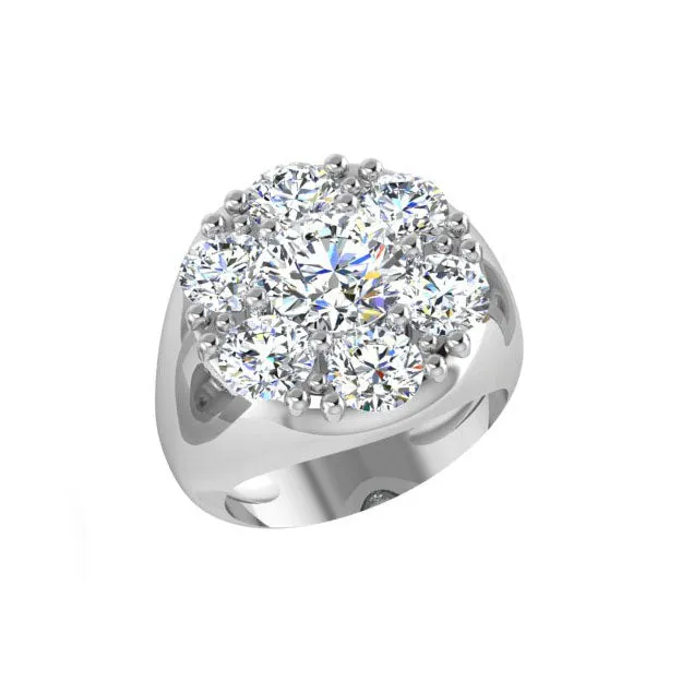 Round Signet Mens Diamond Ring