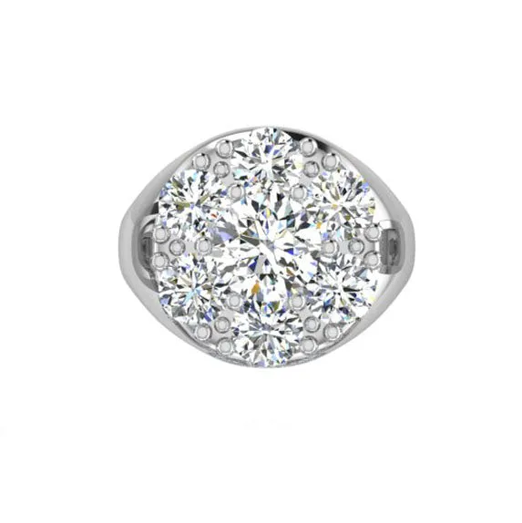 Round Signet Mens Diamond Ring