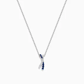 Royal Bleu 14K White Gold Sapphire and Diamond Necklace