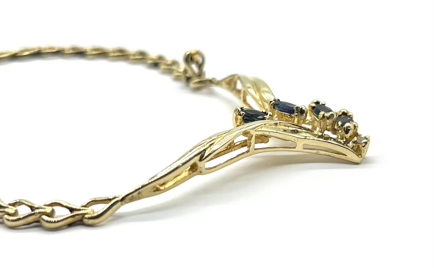 Sapphire and Diamond Station Necklace