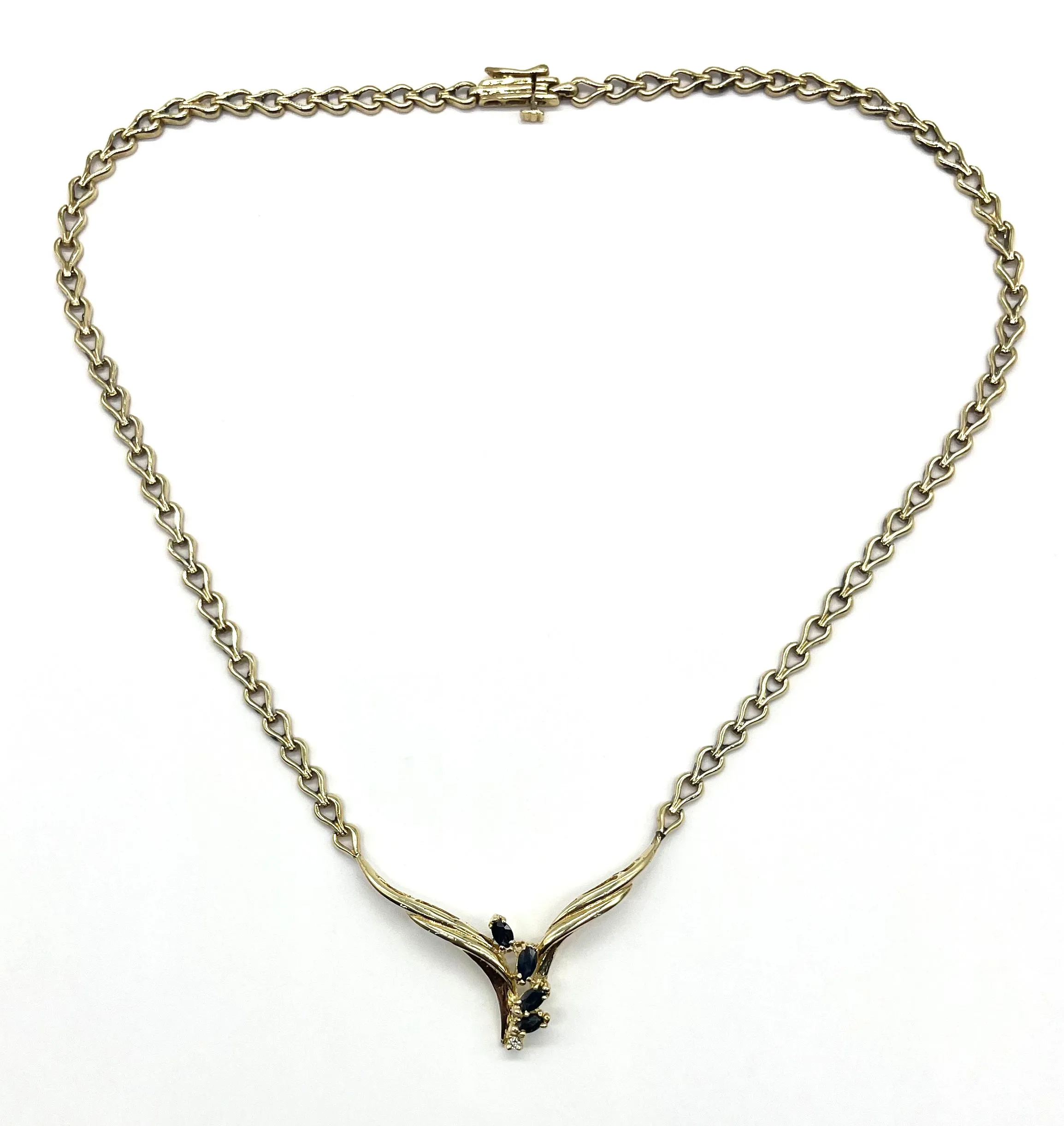 Sapphire and Diamond Station Necklace