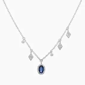 Sapphire and Diamonds Charm Necklace