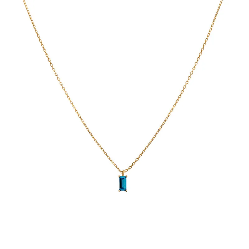 SAPPHIRE PETITE BAGUETTE NECKLACE