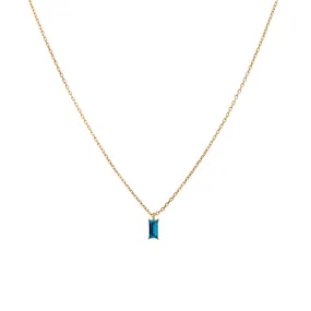 SAPPHIRE PETITE BAGUETTE NECKLACE