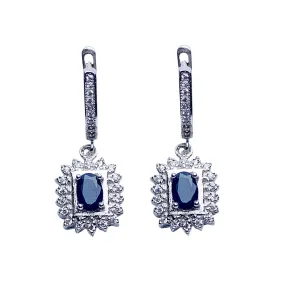 Sapphire Silver Earrings