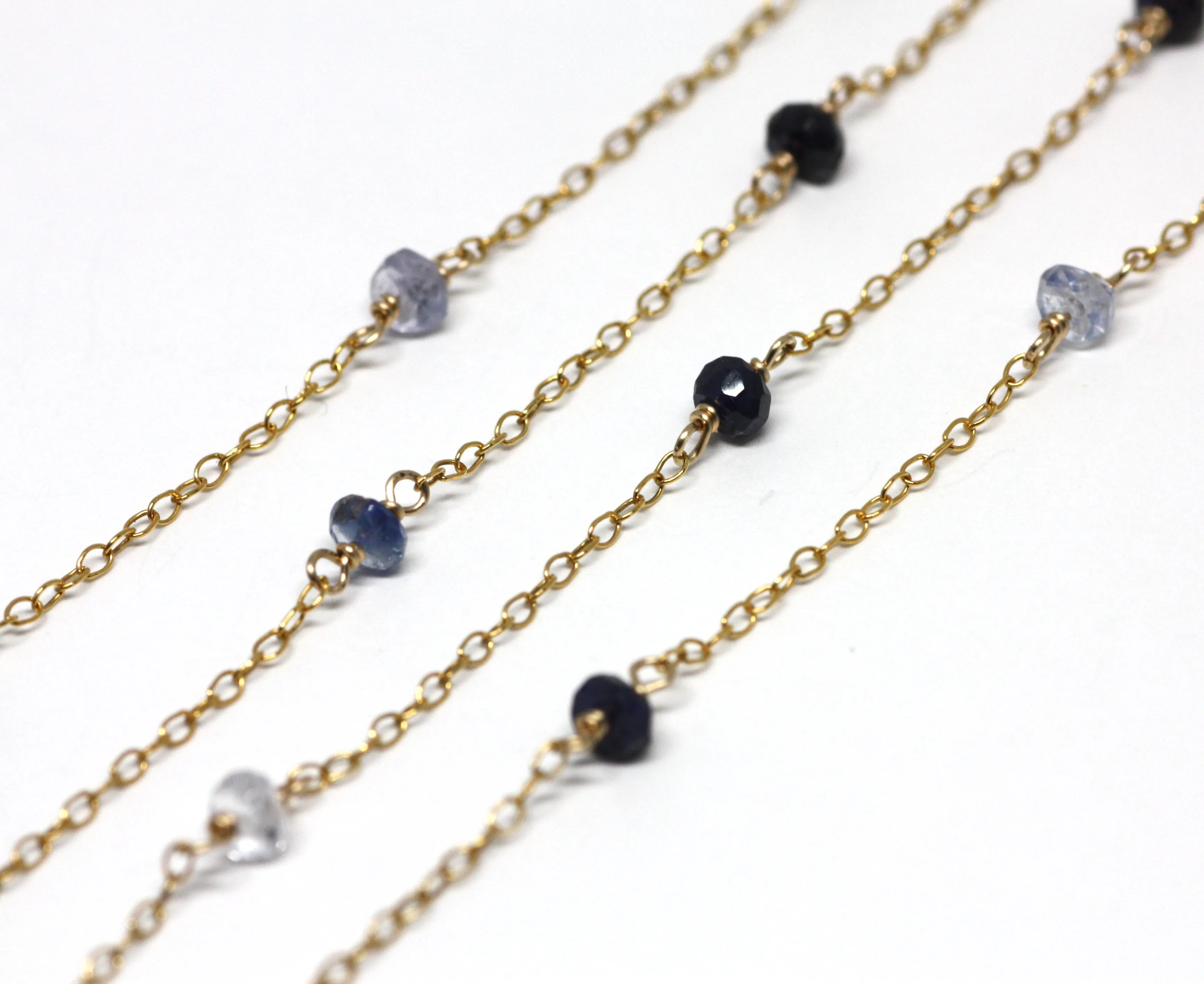 Sapphire Wire Wrapped Layering Necklace