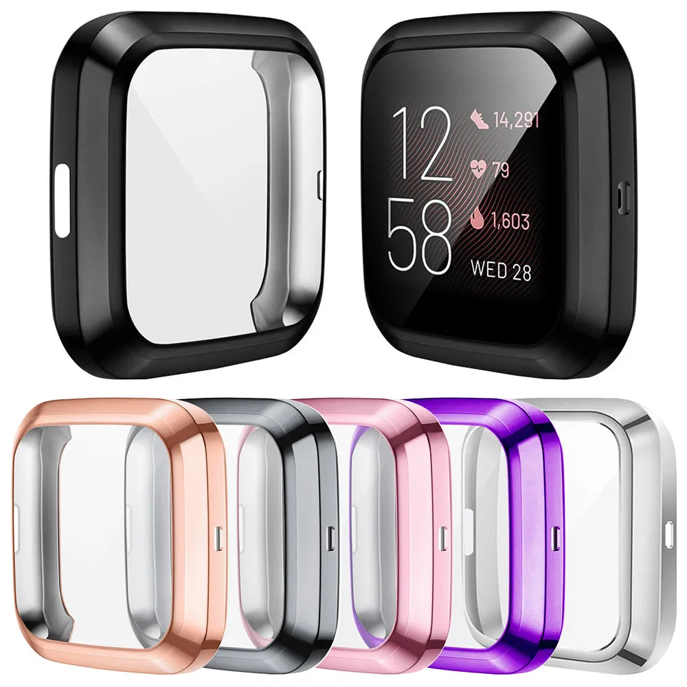 Screen Protector Soft Cover for Fitbit Versa 3 2 1/ Sense Watch Case Lightweight Tpu Bumper Scratch-resistant Shell Accessories