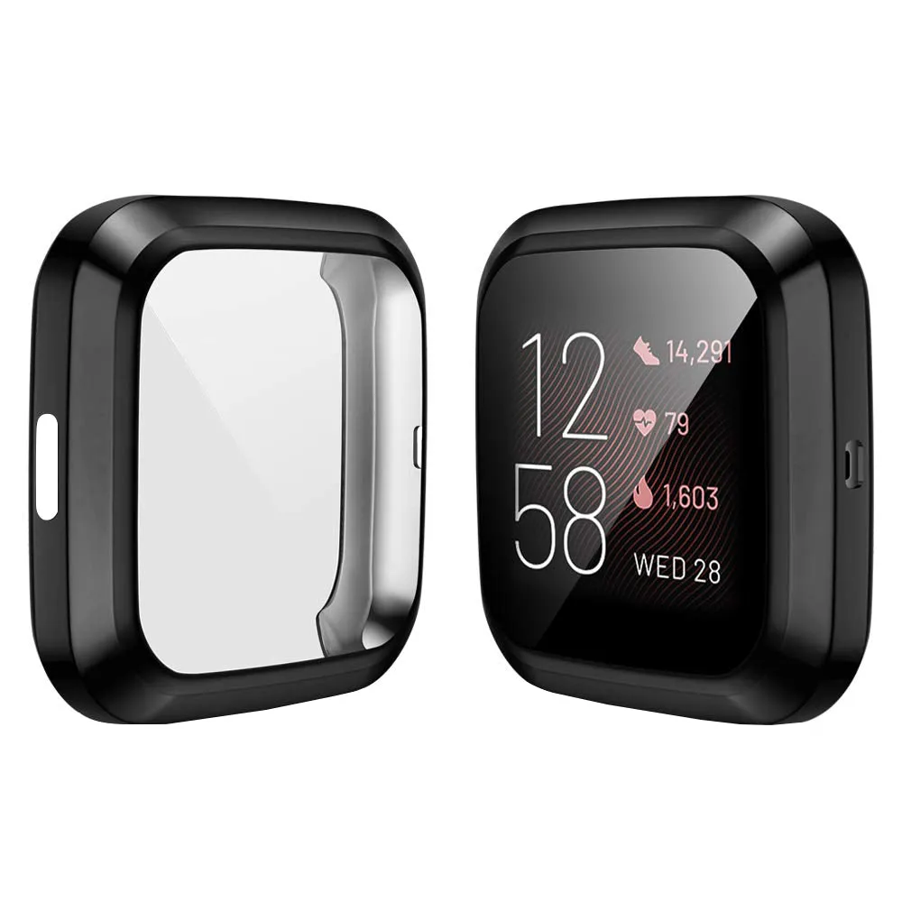 Screen Protector Soft Cover for Fitbit Versa 3 2 1/ Sense Watch Case Lightweight Tpu Bumper Scratch-resistant Shell Accessories