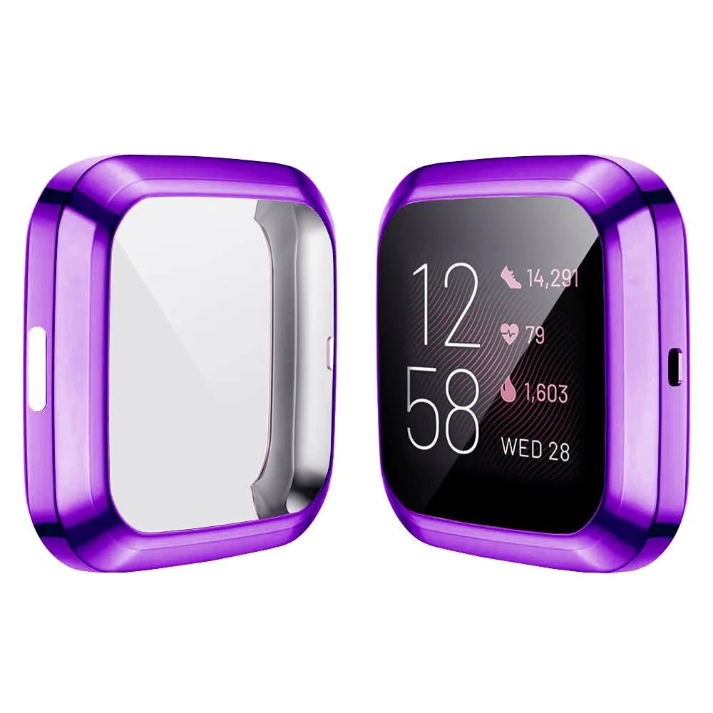 Screen Protector Soft Cover for Fitbit Versa 3 2 1/ Sense Watch Case Lightweight Tpu Bumper Scratch-resistant Shell Accessories