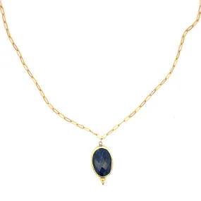 silk road - sapphire bezel necklace