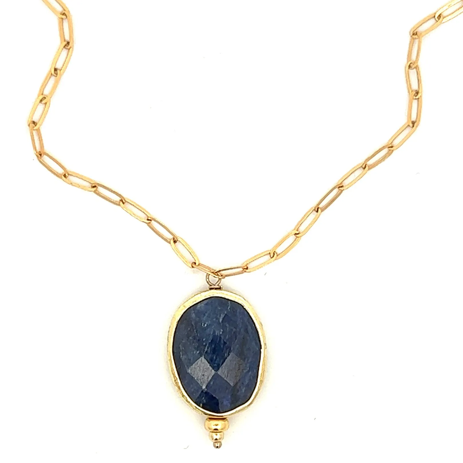 silk road - sapphire bezel necklace