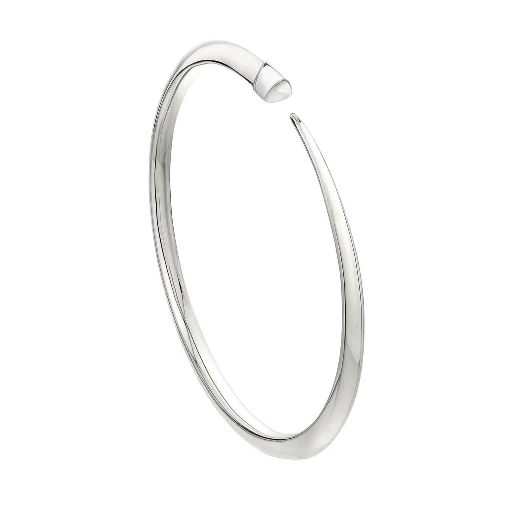 Silver Slim Tusk Bangle