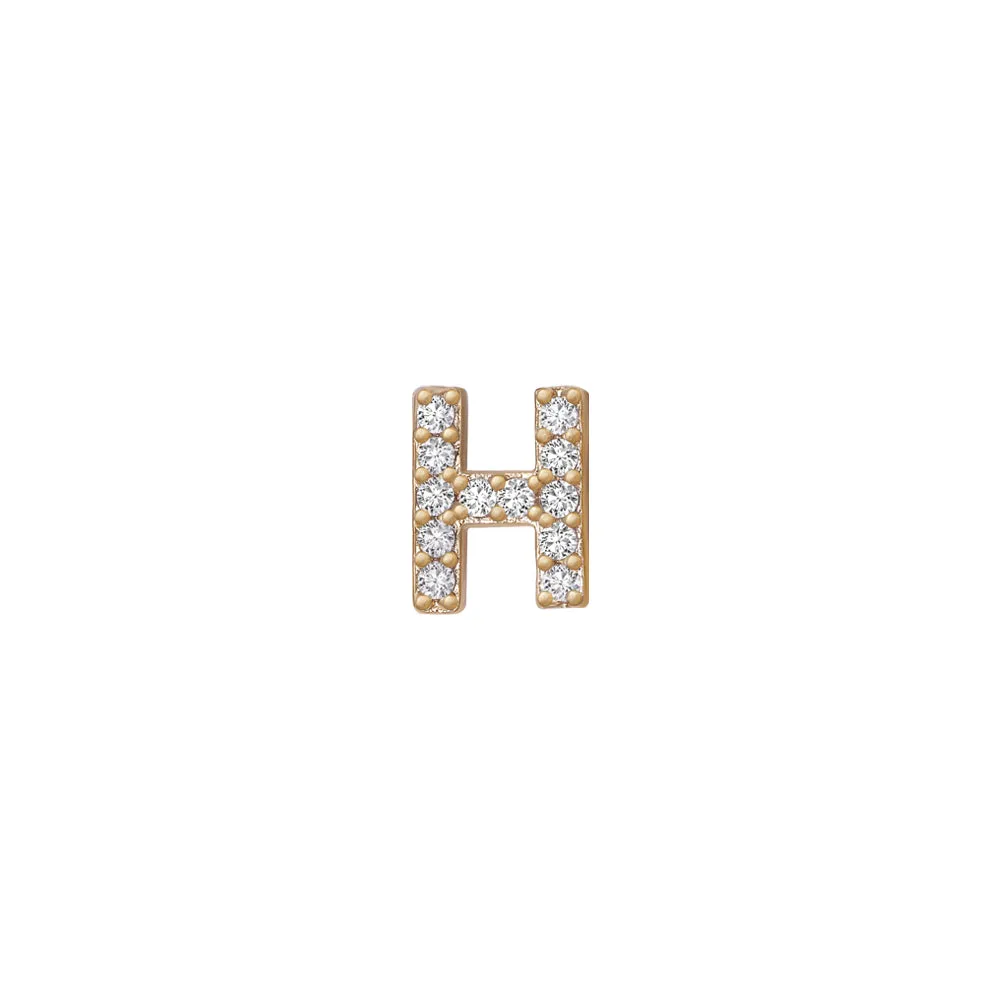 SKINNY SILVER H CHARM (YELLOW)