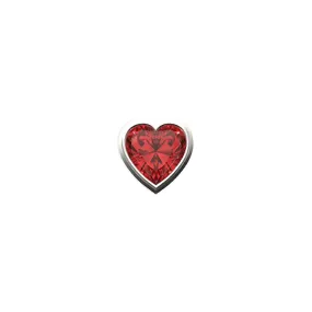 SKINNY SILVER RED HEART CHARM (WHITE)