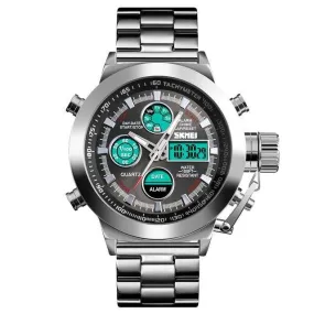 SKMEI 1515 Luxury Men's Quartz Digital Watch w/ 2 Time Chronograph