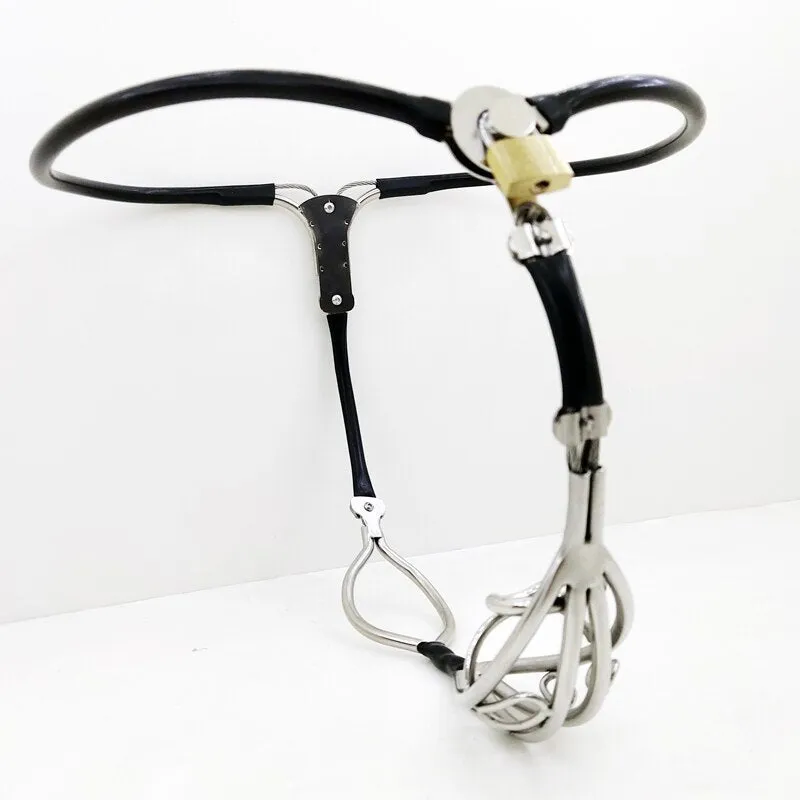 Slave Male Pants Metal Chastity Belt