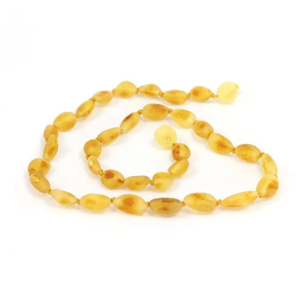 Small: Momma Goose-Baltic Amber Baby Necklace- Olive Raw Honey -1028S